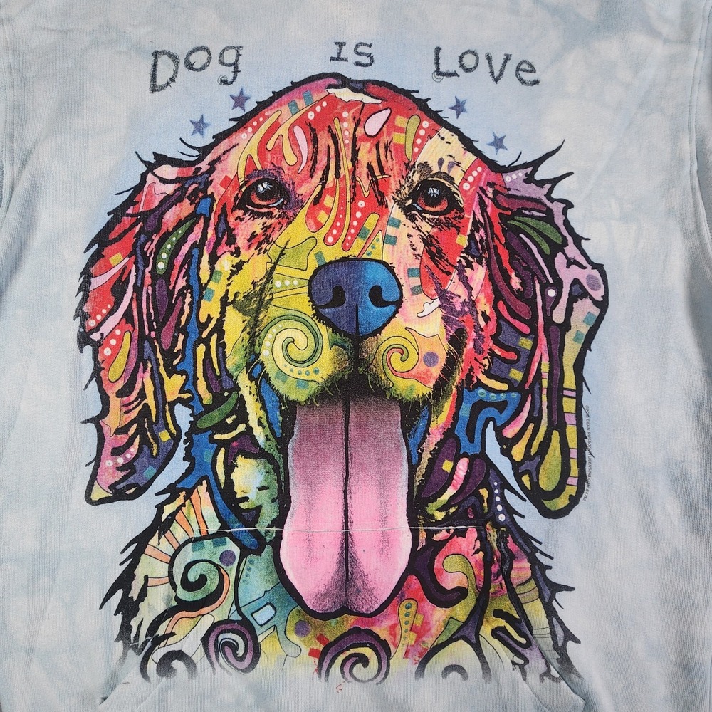 The Mountain Dog Is Love Hoodie Adult Size Medium Blue Tie Dye‎ Dean Russo 2015 - Picture 3 of 14
